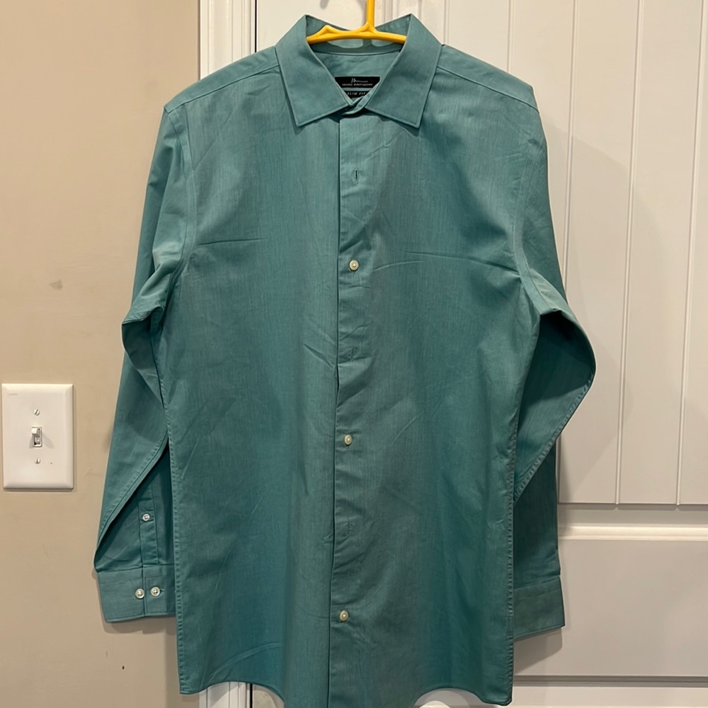 Marc Anthony Men’s Slim Fit Long Sleeve Button Down Shirt Turquoise Size 32-33